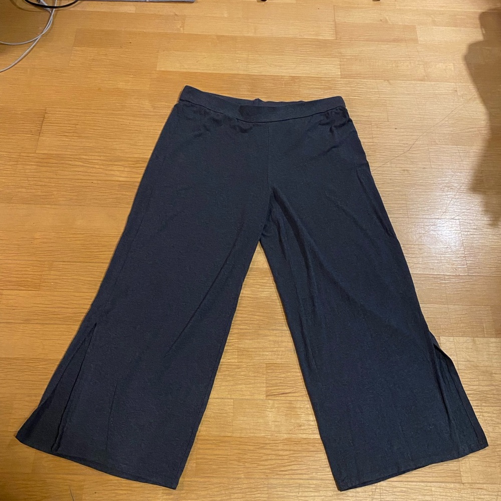 Eileen Fisher Fine Jersey Grey Wide-Leg Pant